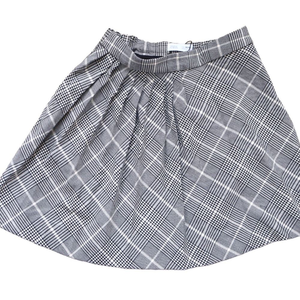 ZARA Girls Preppy Plaid Pleated Skirt